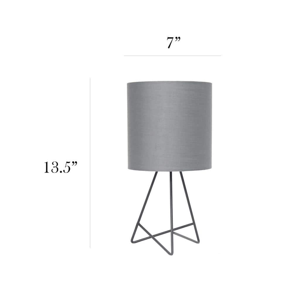 Down To The Wire Table Lamp with Fabric Shade Gray - Simple Designs