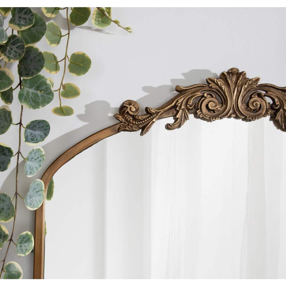 24" x 36" Arendahl Traditional Arch Decorative Wall Mirror Gold - Kate & Laurel All Things Decor