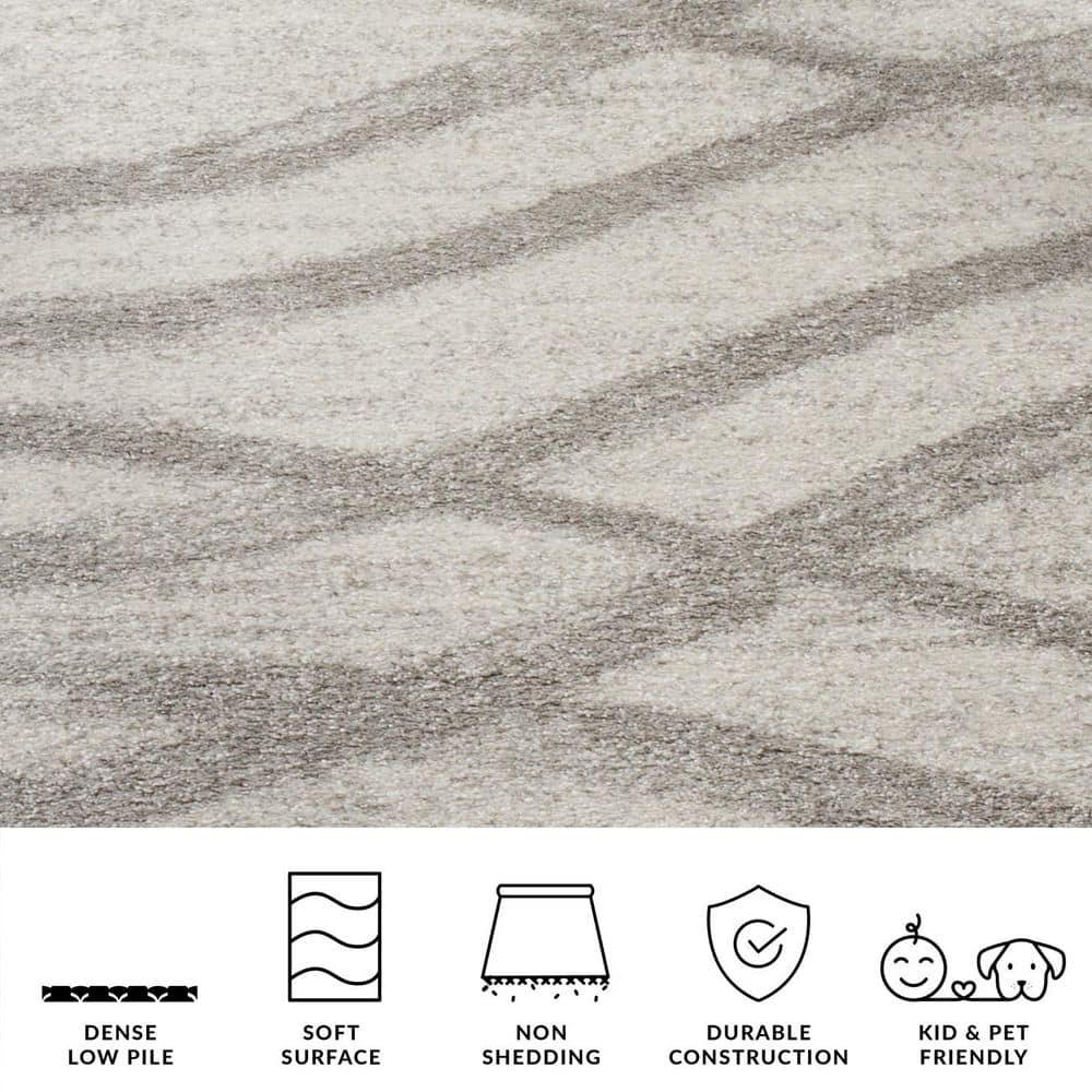 Adirondack ADR125 Machine Made Indoor Area Rug - Grey/Cream - 6'x9' - Safavieh