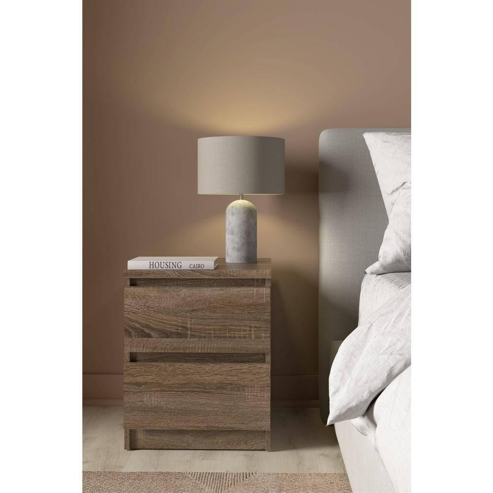 Tvilum Scottsdale 2 Drawer Bedroom Nightstand for Adults, Truffle Oak