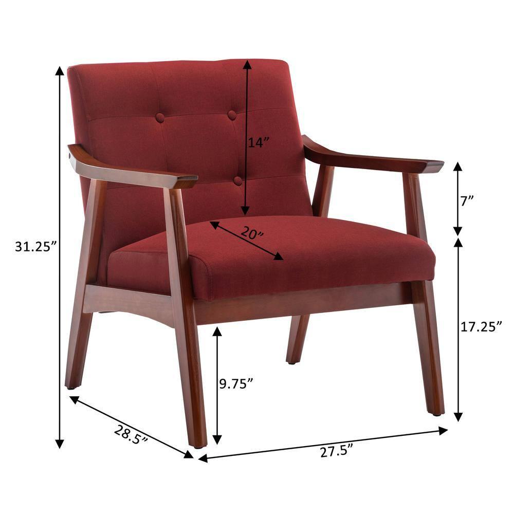 Convenience Concepts Take a Seat Natalie Accent Chair, Garnet Red Fabric/Espresso