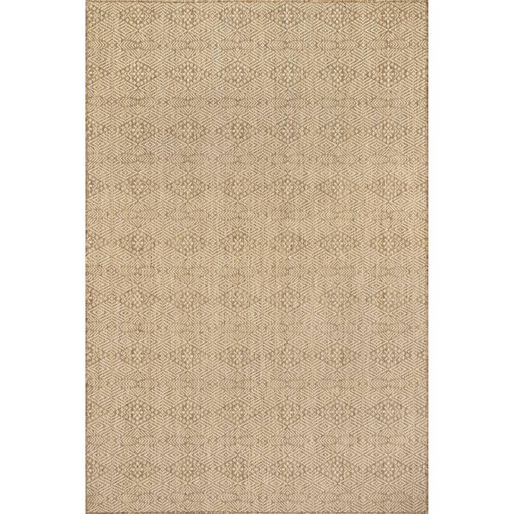 Nuloom Chandler Trellis 4x6 Indoor/Outdoor Area Rug for Living Room Patio Deck Front Porch Kitchen, Brown/Ivory