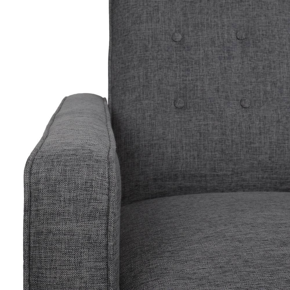Noble House Craigue Fabric Tufted Loveseat Pushback Recliner, Gray