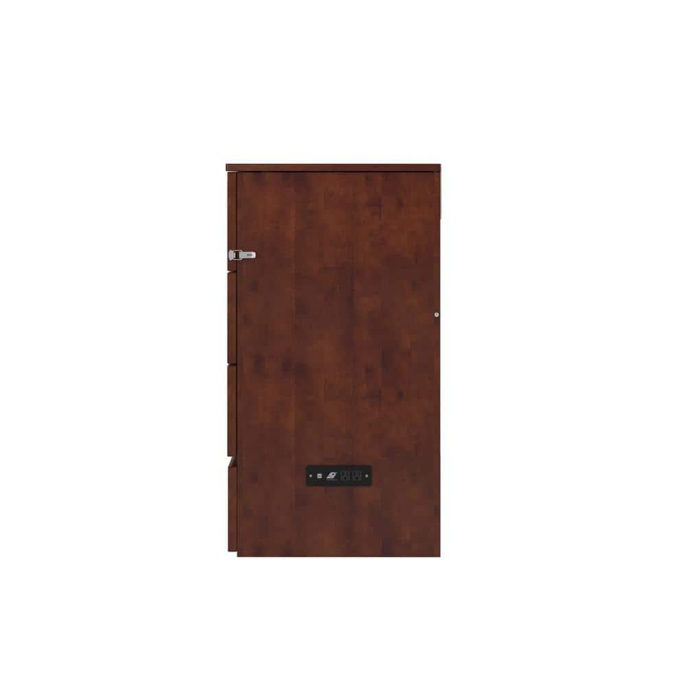 Queen Northfield Murphy Bed Chest Walnut - AFI: Hardwood Frame, Built-In USB Ports & Storage Drawer
