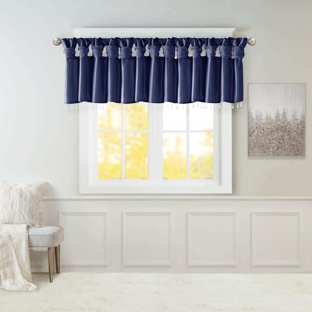 Madison Park Emilia Lightweight Faux Silk Single Valance with Beads