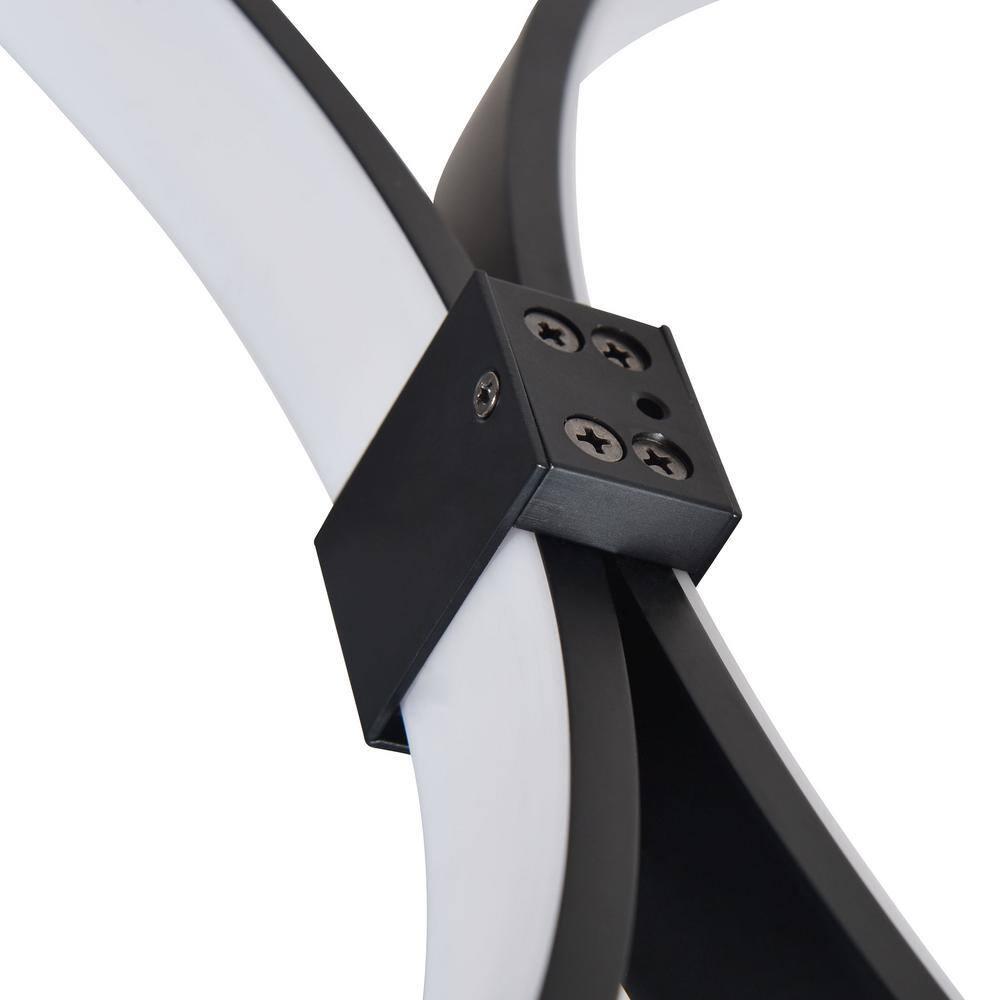 Capella 50-Inch Black Modern LED Multi-Ring Adjustable Chandelier