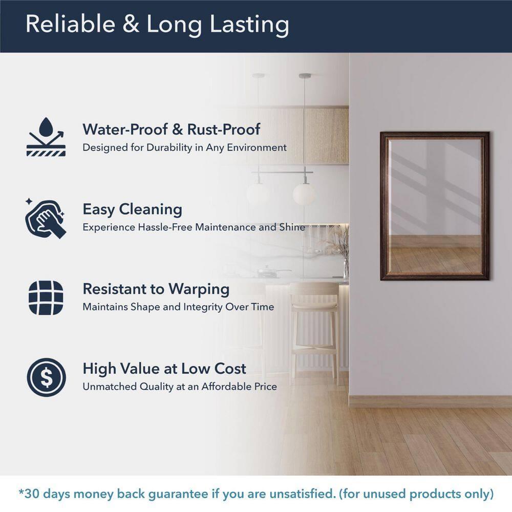 Head West Bronze & Copper Oil-Rubbed Framed Rectangle Wall Mirror with 4 D-Ring Hangers - 28" x 40"