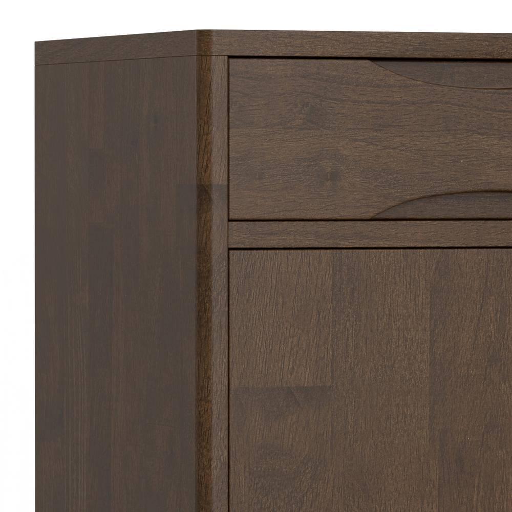 Simpli Home Harper 40"W Solid Wood 2-Shelf Mid-Century Modern Entryway Storage Cabinet with 2 Drawers