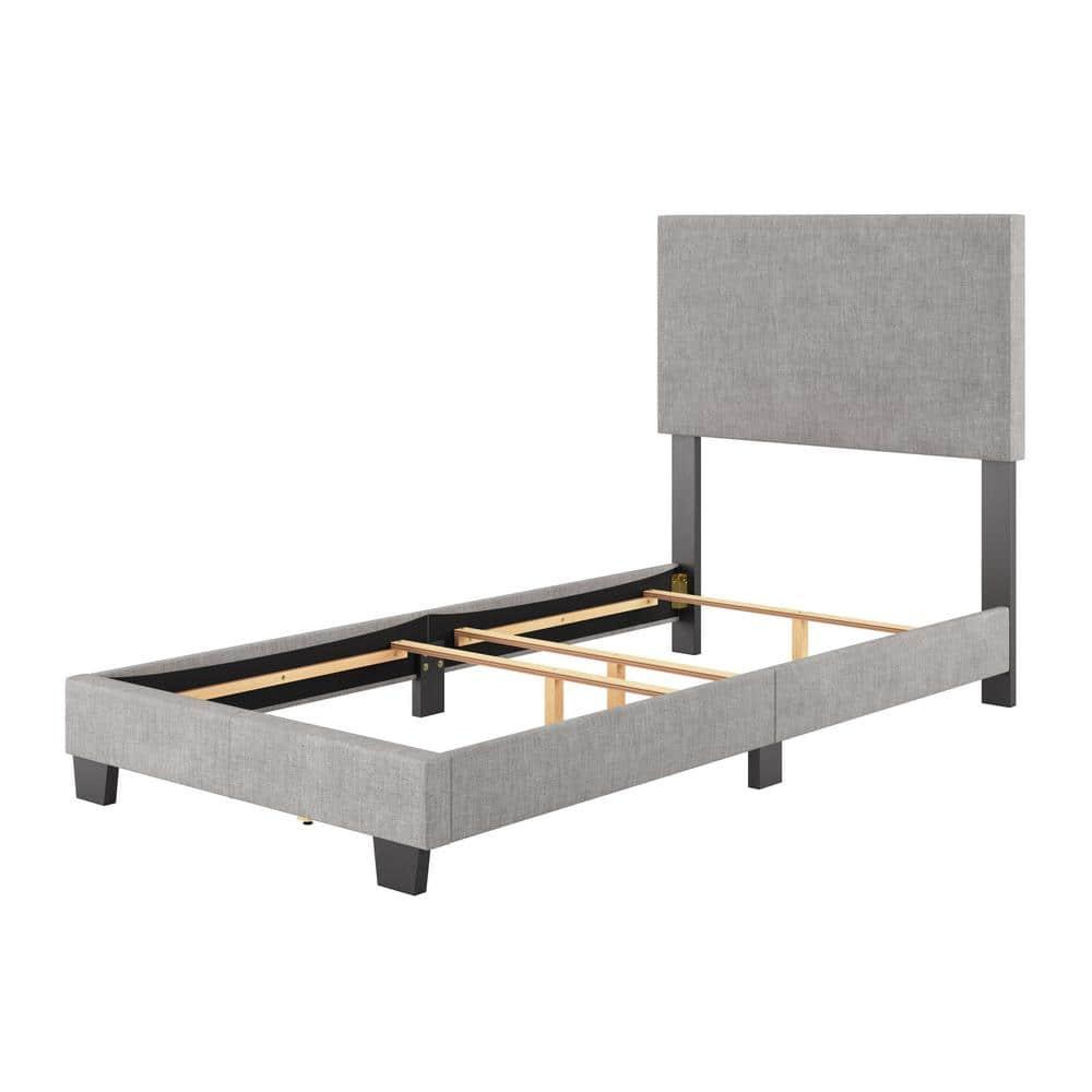 Twin Celeste Modern Upholstered Bed Light Gray - CorLiving
