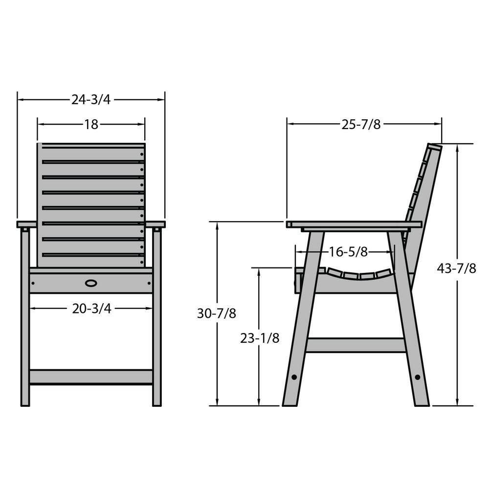 Highwood Weatherly Dining Chair - Counter Height, Outdoor, Eco-friendly, Synthetic Wood