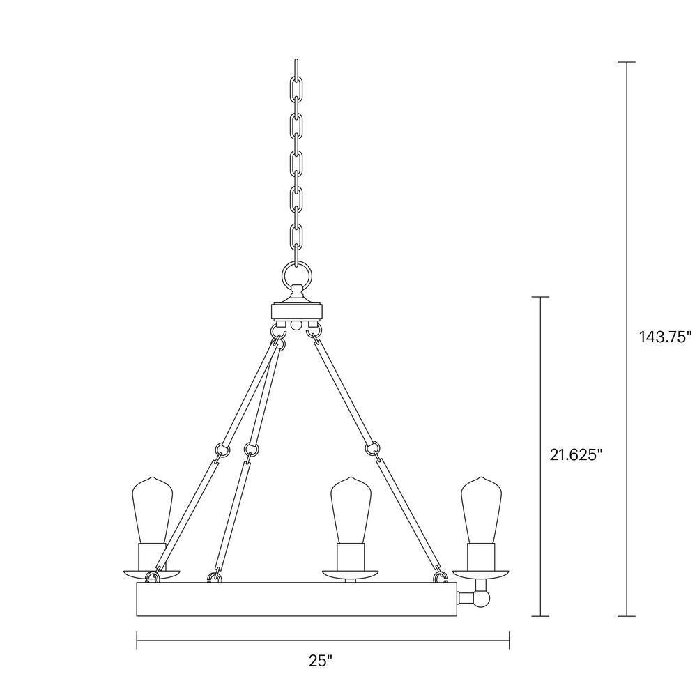 Rosswood Metal Chandelier (25"-31")