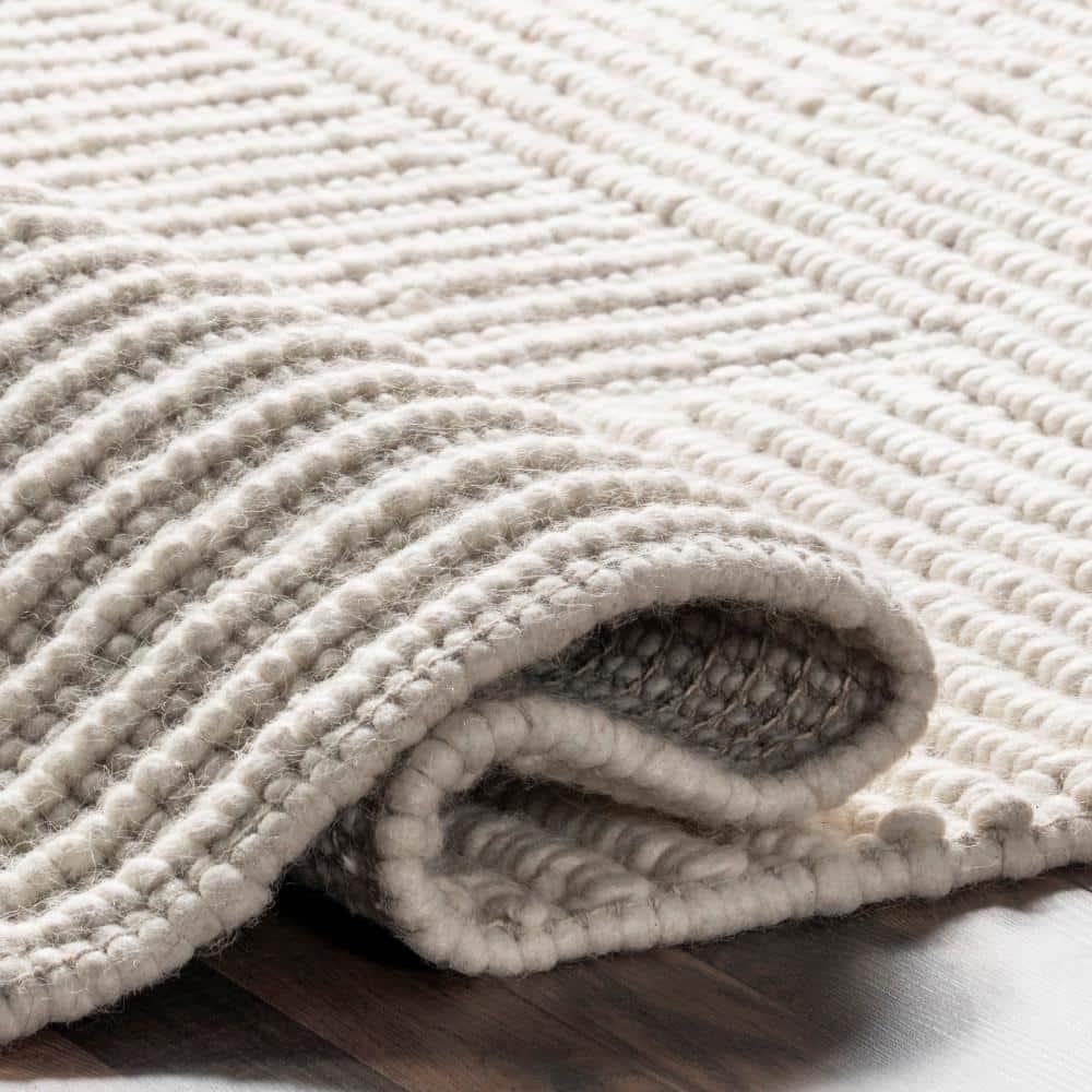 Nuloom Dorene Abstract 3x5 Wool Accent Indoor Area Rug for Living Room Bedroom Dining Room Entryway Kitchen, Ivory