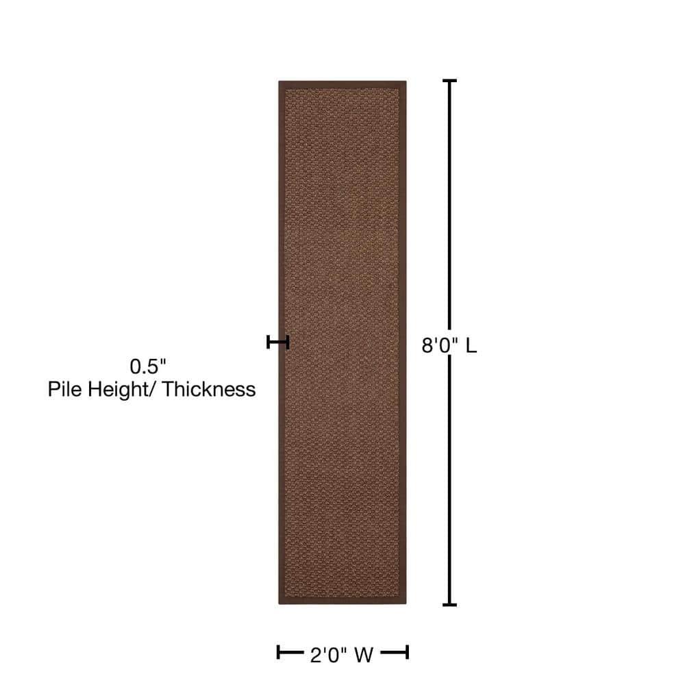 Natural Fiber NF525 Power Loomed Indoor Runner Rug - Chocolate - 2'x8' - Safavieh.