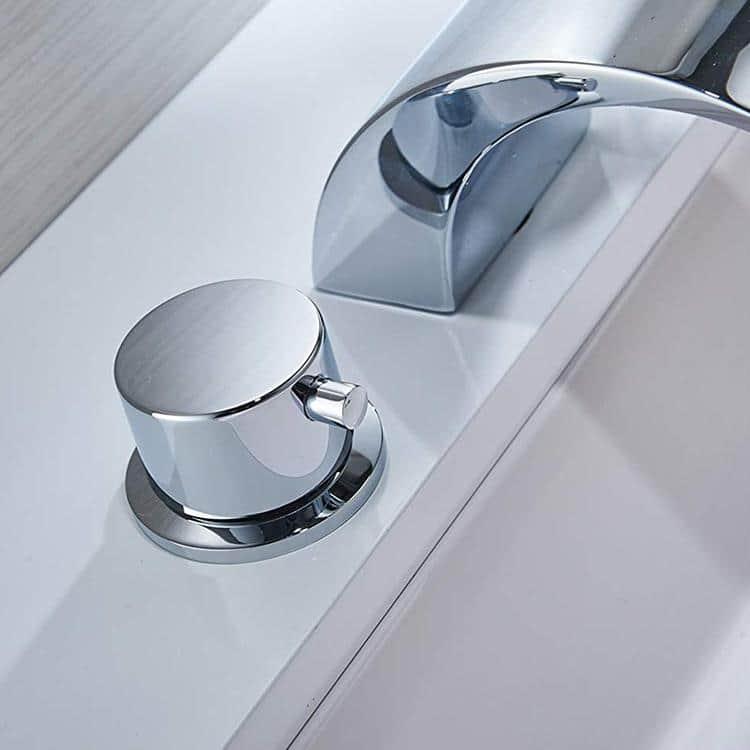 BWE 8 in. Widespread 2-Handle Bathroom Faucet With Led Light in Polished Chrome