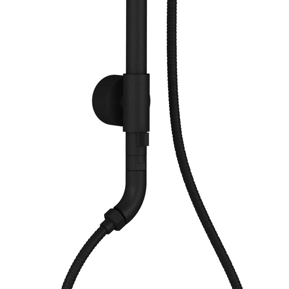 Matte Black Dual Shower System with Adjustable Slide Bar