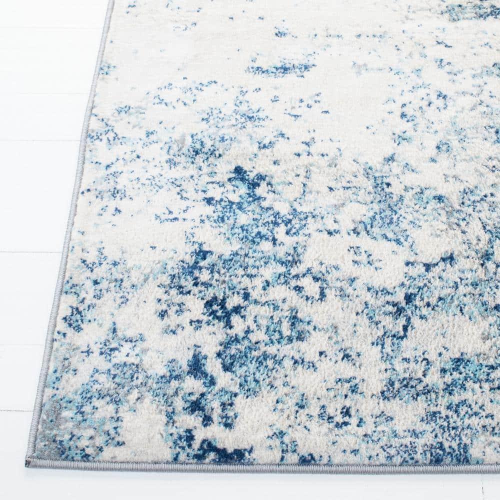 Brentwood BNT822 Power Loomed Area Rug - Ivory/Navy - 9'x9' - Safavieh.