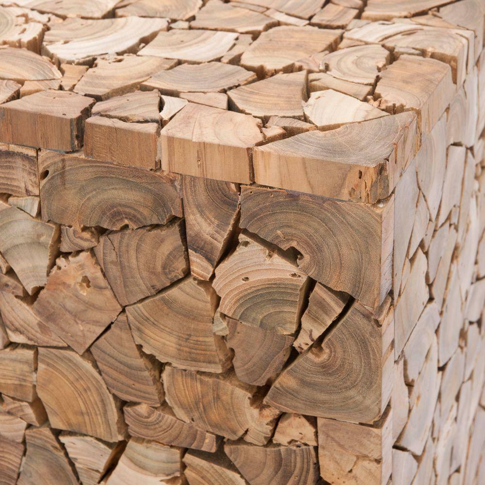 Forbes Square Stool - Medium Oak - Safavieh