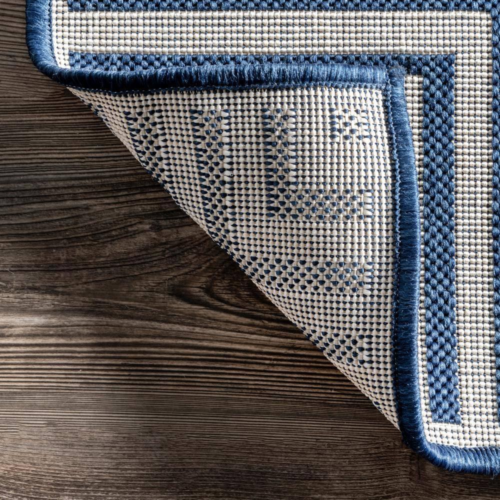nuLOOM 4' x 6' Outdoor Area Rug, Stain Resistant, Weather Resistant, High Traffic, Patio, Balcony, Outside, Living Room, Dining Room, Asha Navy