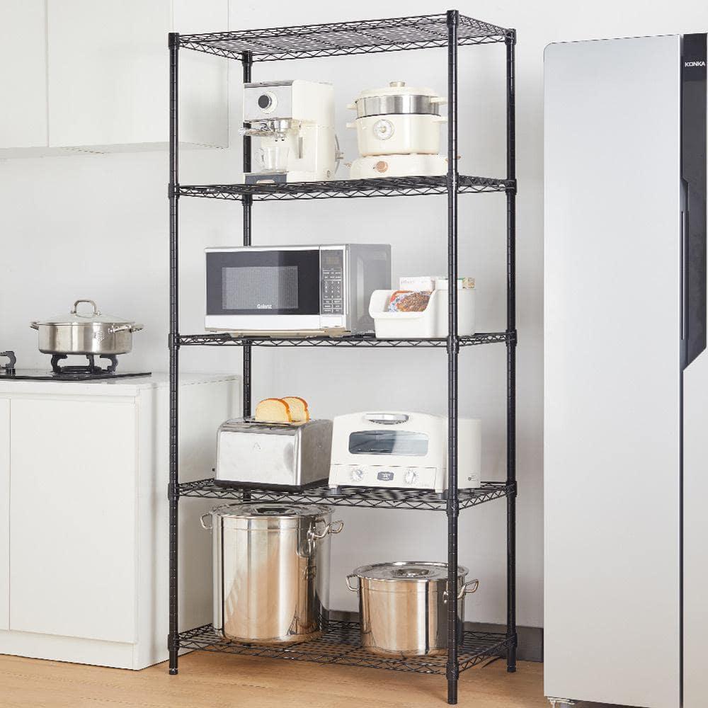 HONEIER 5-Tier Heavy Duty Storage Rack Shelving Unit Black