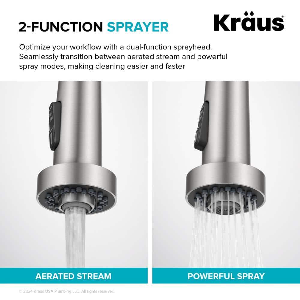 KRAUS Bolden 2-Function Single Handle Pull Down Kitchen Faucet