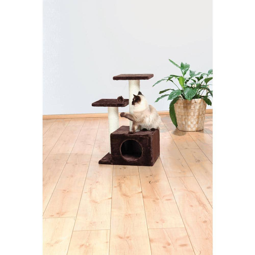 TRIXIE TRIXIE Valencia 28" Cat Tree, 3-Level Cat Tower, Sisal Scratching Posts, Plush Condo and Platforms, Dangling Cat Toy