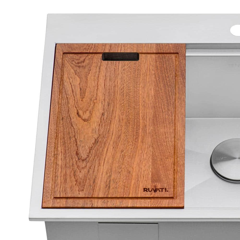 Ruvati LedgeFit Solid Wood Replacement Cutting Board for Ruvati Workstation Sinks