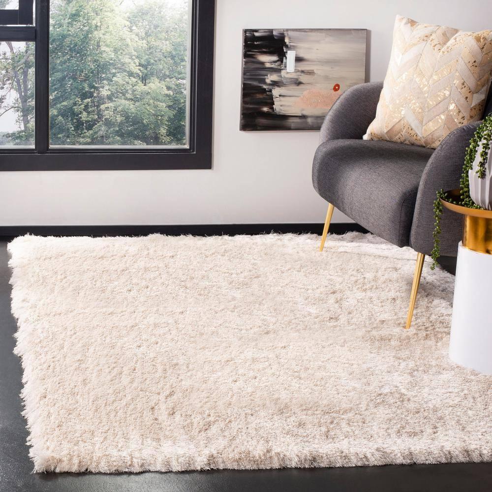 Paris Shag SG511 Hand Tufted Indoor Area Rug - Ivory - 8'x10' - Safavieh