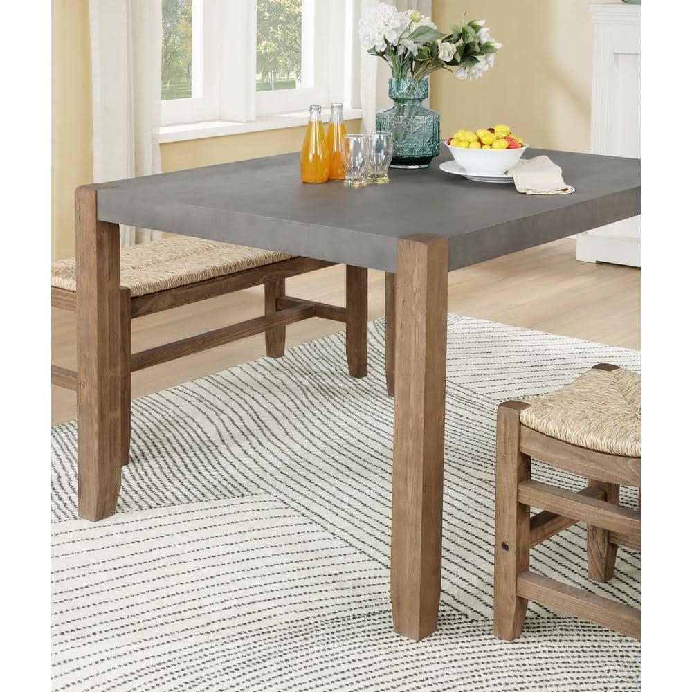 Alaterre Newport 30"H Faux Concrete and Wood Loft Dining Table