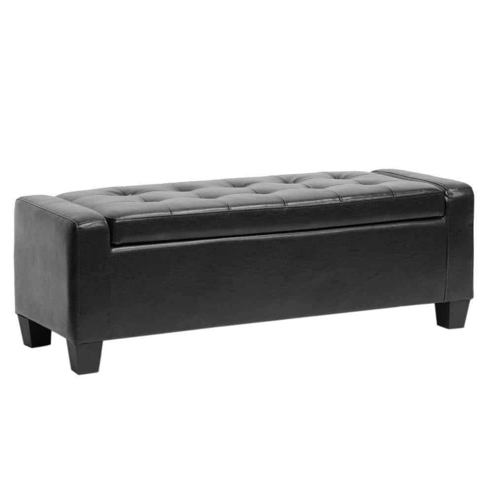 Manchester Ottoman Black - Baxton Studio