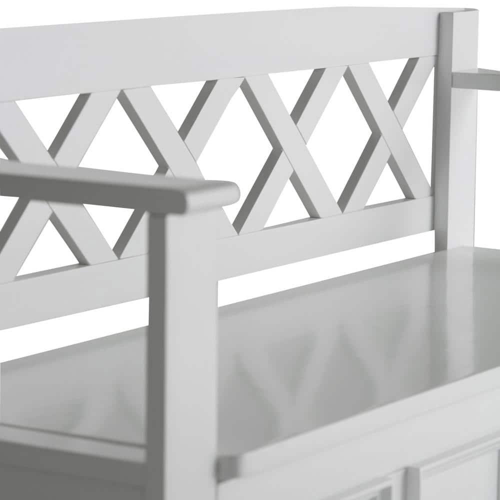 Simpli Home Amherst Solid Wood Entryway Lift Top Storage Bench