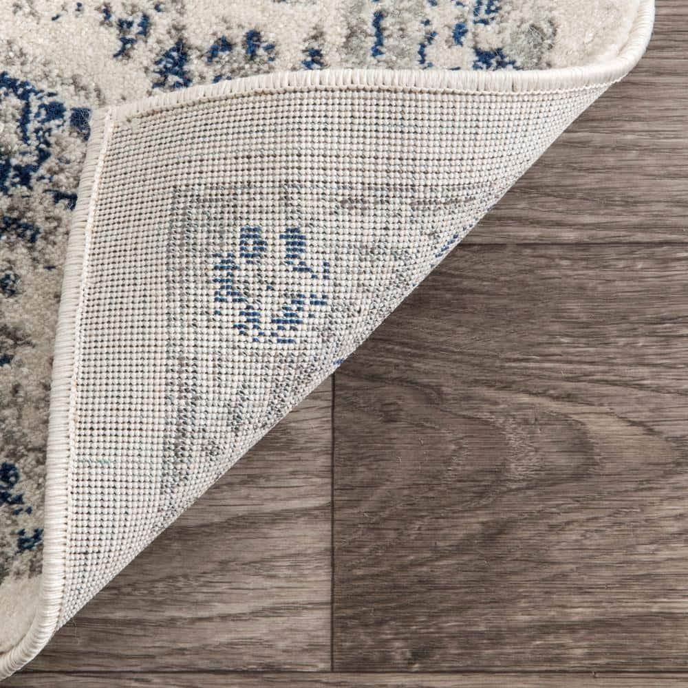 Nuloom Minta Medallion 4x6 Indoor Area Rug for Living Room Bedroom Dining Room Kitchen, Blue/Off White
