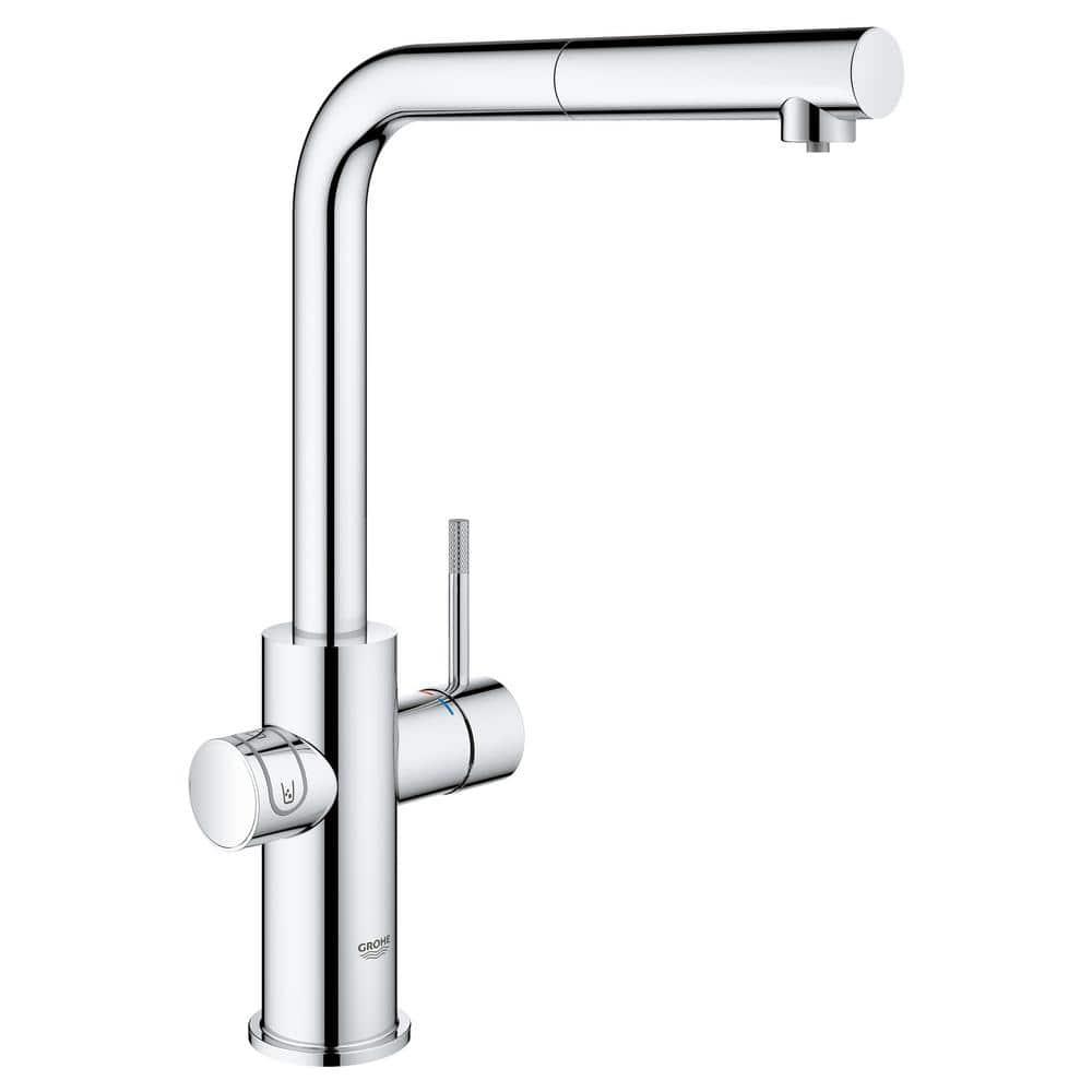 Blue Pull Out Single Handle Kitchen Faucet with Accessories