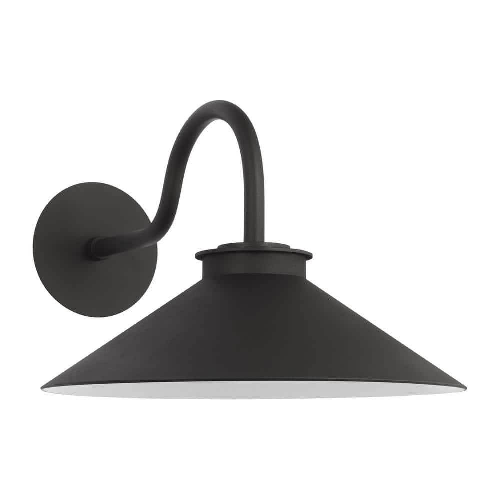 Generation Lighting Modern Barn Light 11.375-in H Black Hardwired Dark Sky Integrated LED Outdoor Wall Light
