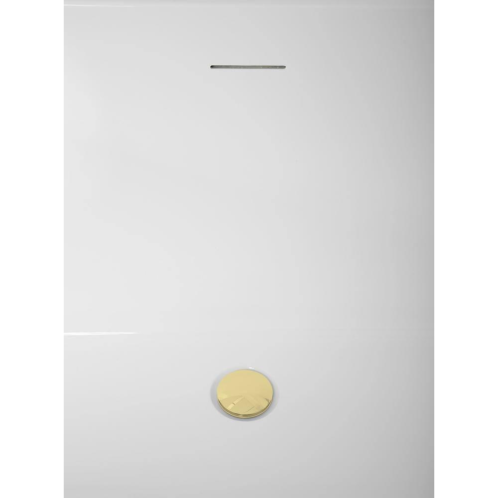 63" Streamline Soaking Freestanding Tub and Tray With Internal Drain