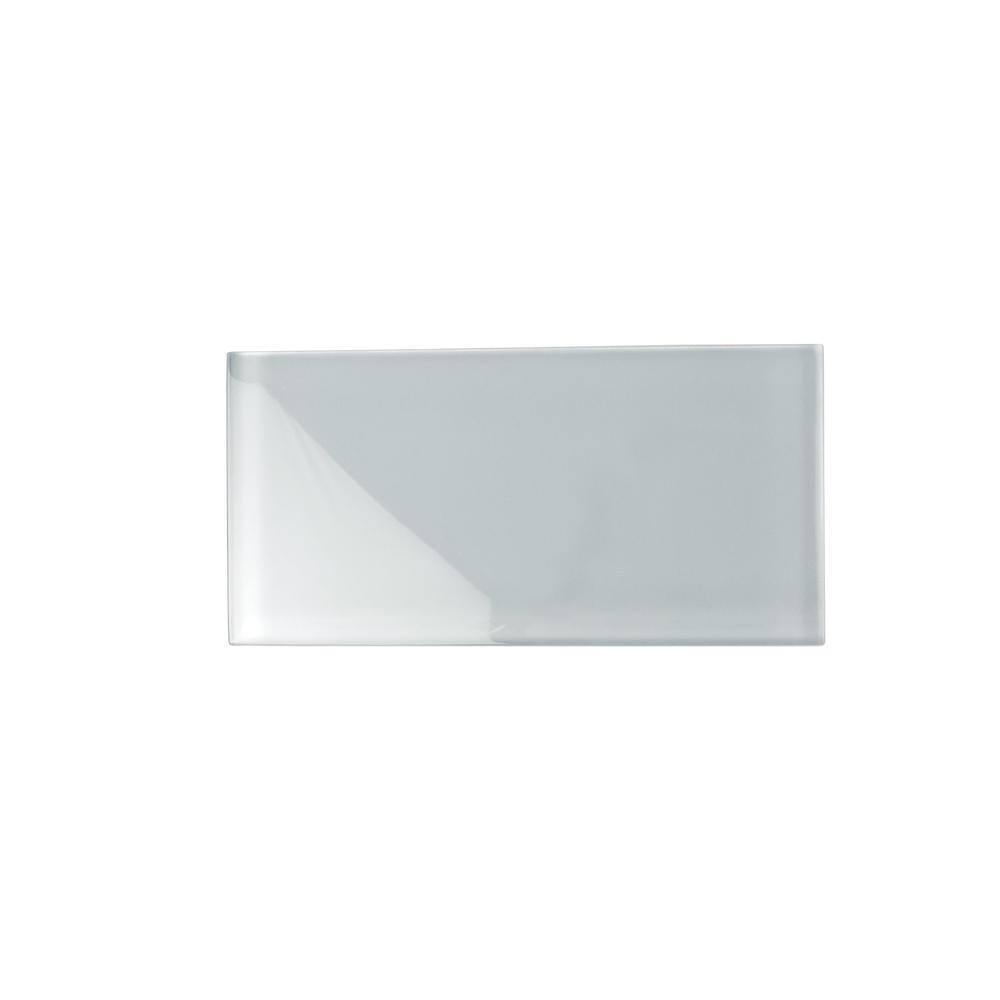 Apollo Tile   40 Pack 3-in x 6-in Mink Gray Rectangular Subway Glossy Finished Glass Mosaic Wall Tile (5 Sq ft/case)