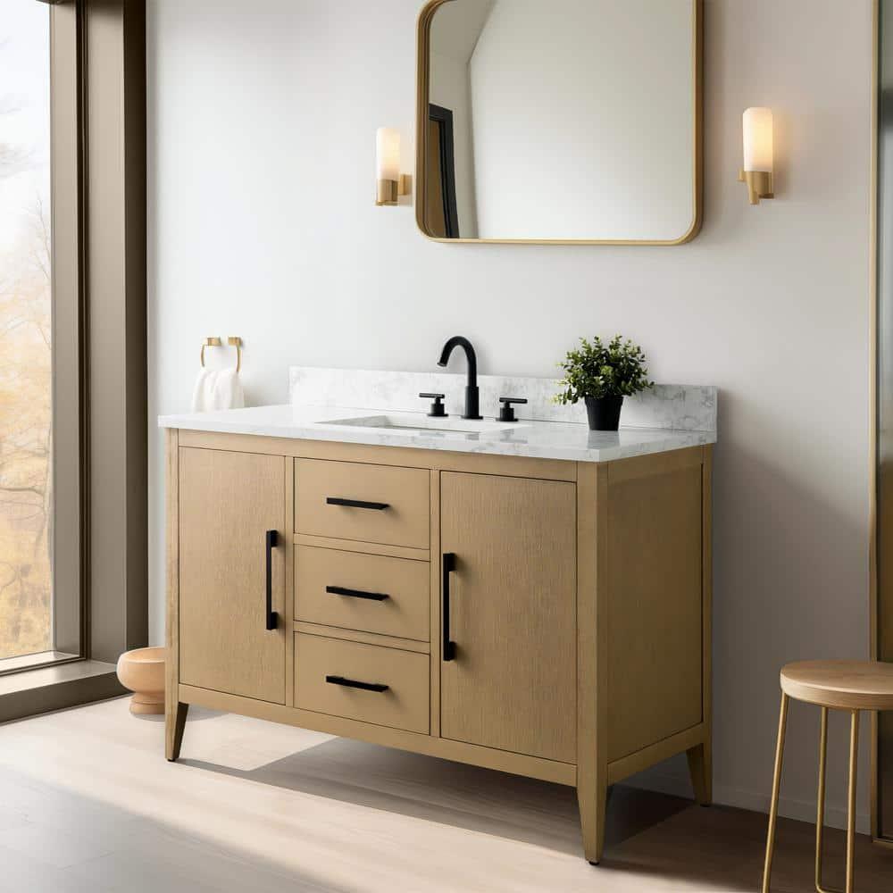 48'' Single Bathroom Vanity with Engineered Marble Top