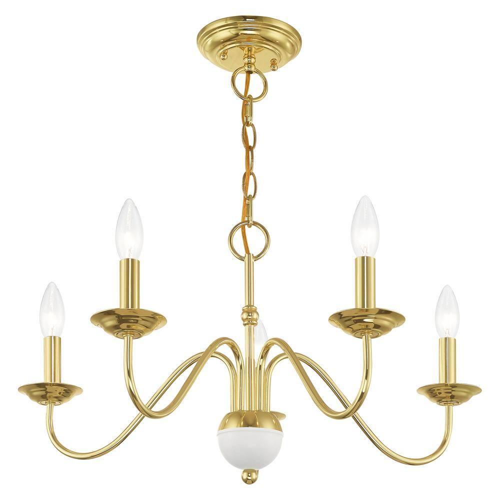 Livex Lighting Windsor 5 - Light Chandelier in  Polished Brass