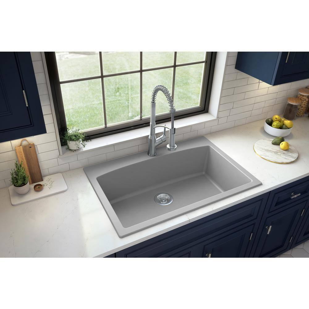 Karran Drop-in Quartz Composite 33'' X 22'' 1-Hole Single Bowl Kitchen Sink
