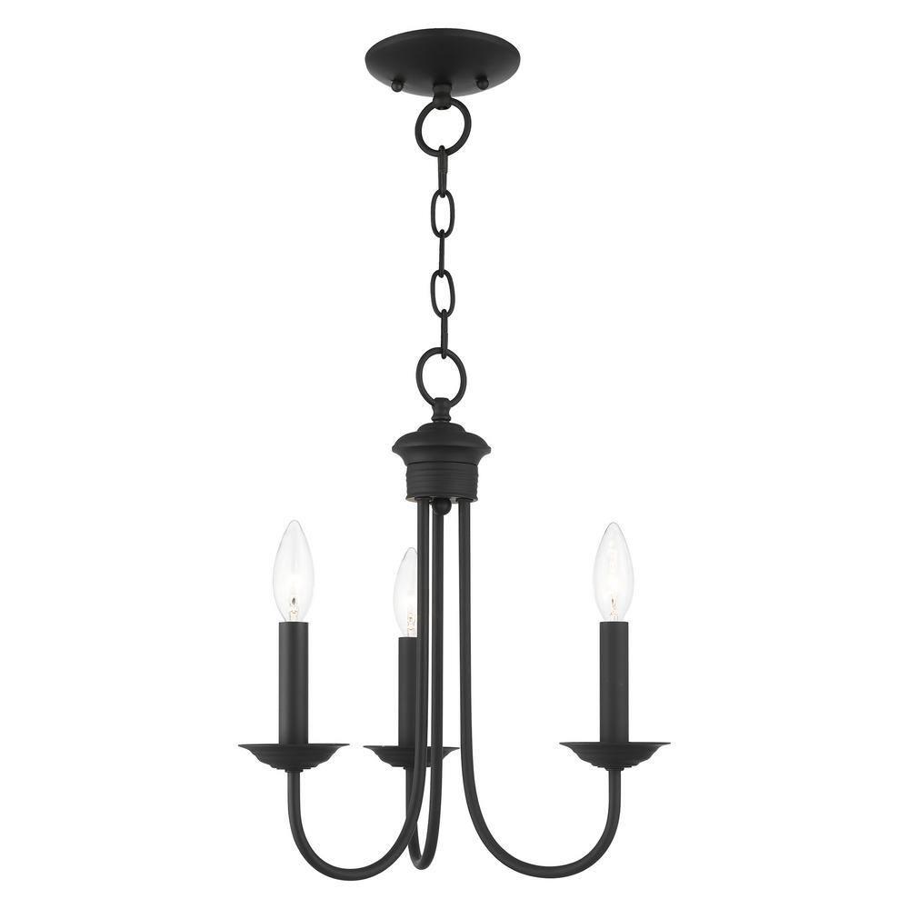 Livex Lighting Estate 3 - Light Chandelier in  Black