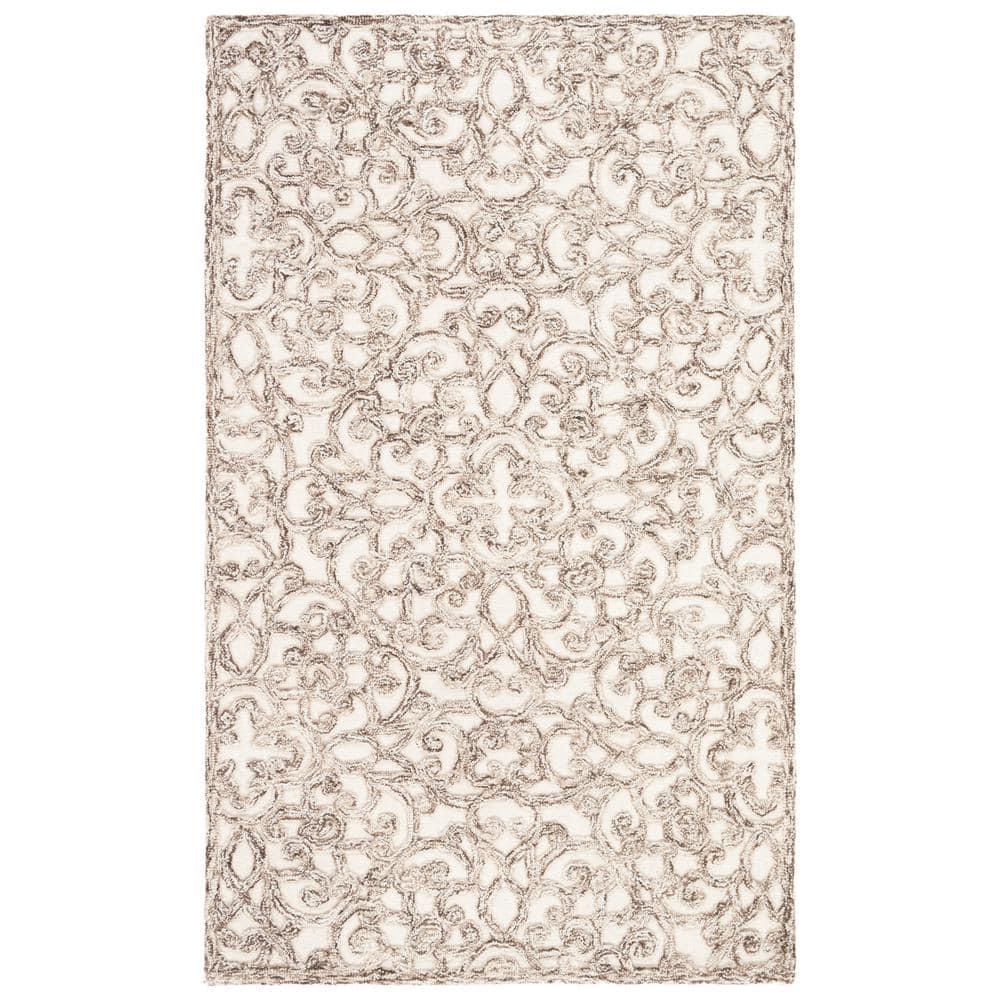 Trace TRC103 Hand Tufted Area Rug - Brown/Ivory - 3'x5' - Safavieh.