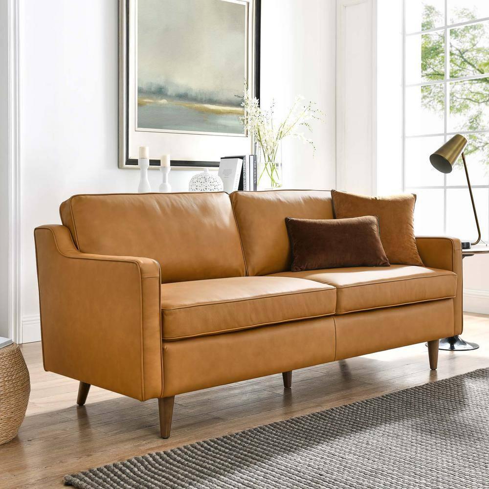 Impart Genuine Leather Sofa Tan