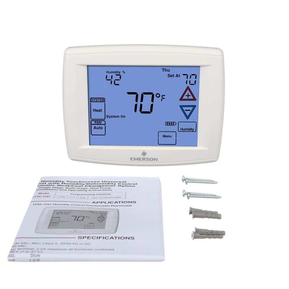 Emerson 1F95-1291 7-Day Touchscreen Thermostat with Humidity Control
