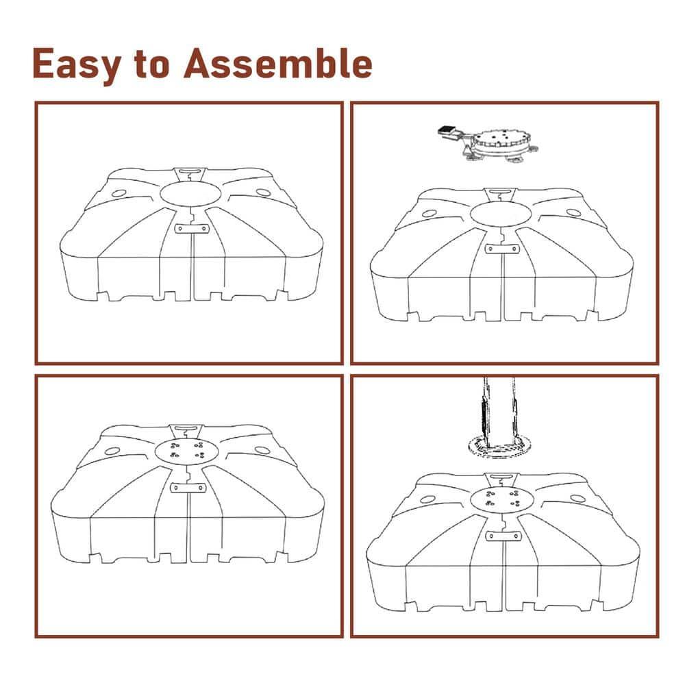 Mondawe 10x13 Ft Patio Cantilever Umbrella with Base and 360° Rotation Offset,Large Rectangular Outdoor Umbrella for Pool Deck, Tan