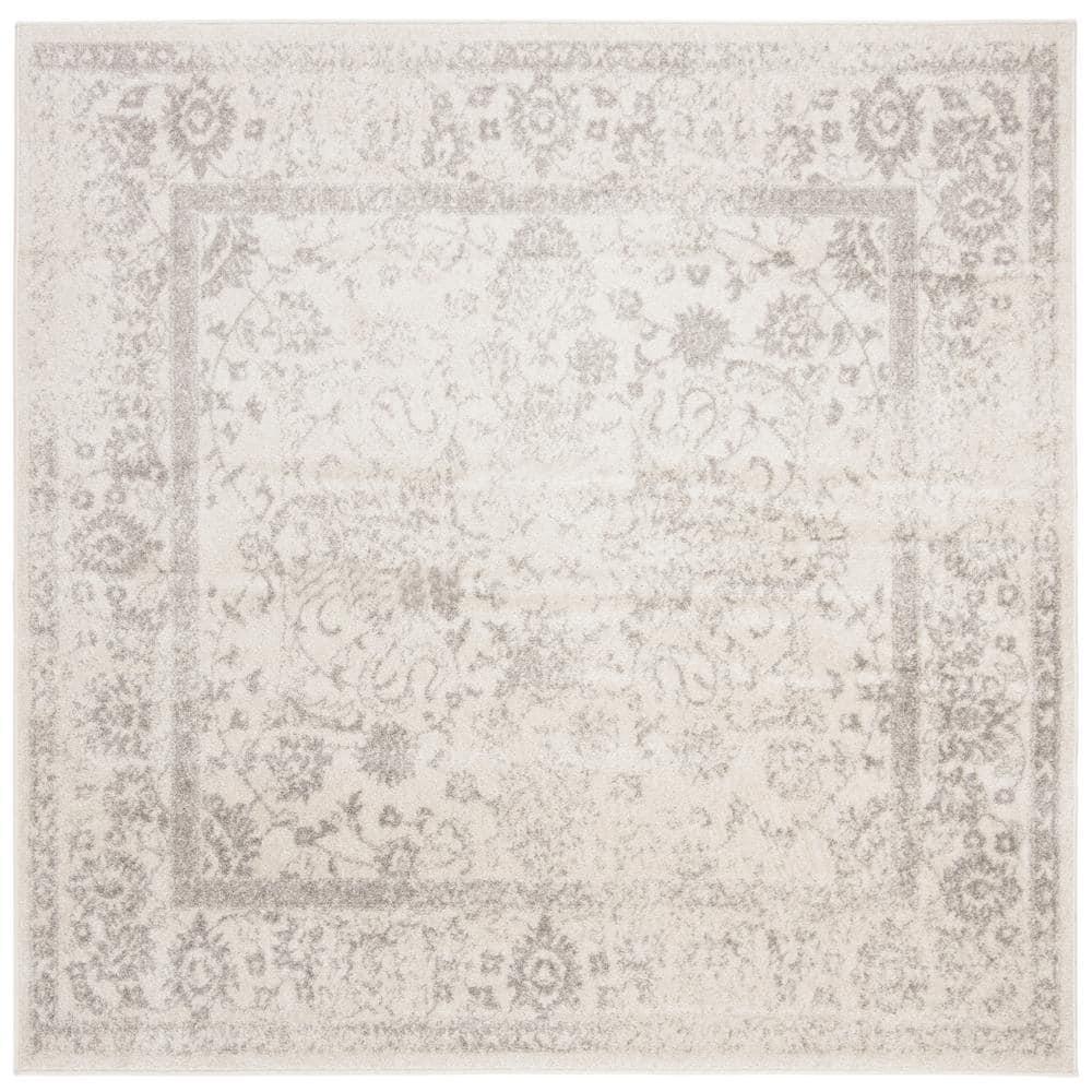 Adirondack ADR109 Machine Made Indoor Area Rug - Ivory/Silver - 6'-7"x6'-7" - Safavieh