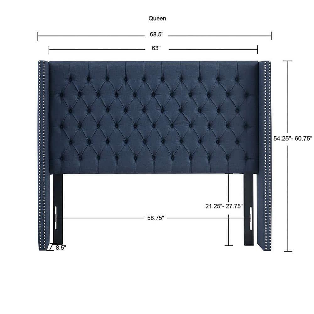 Madison Park Transitional Amelia Amelia Queen Headboard with Navy MP116-1142