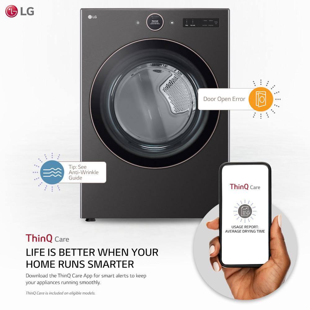 LG DLGX6701B 7.4 Cu. Ft. Black Stainless Front Load Stackable Smart Gas Dryer