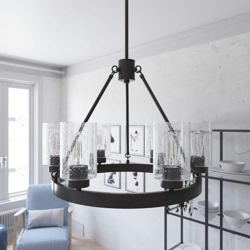 Hartland 6 - Light Unique / Statement Wagon Wheel Chandelier