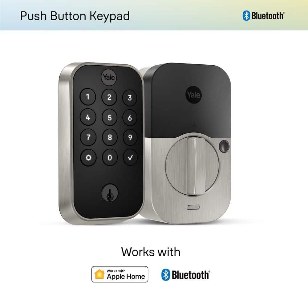 Assure Lock 2; Smart Door Lock with Bluetooth and Pushbutton Keypad; Satin Nickel