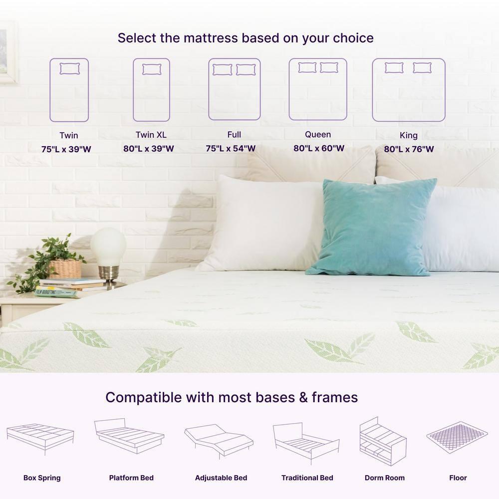 Anula Green Tea Memory Foam Mattress, Bed in a Box