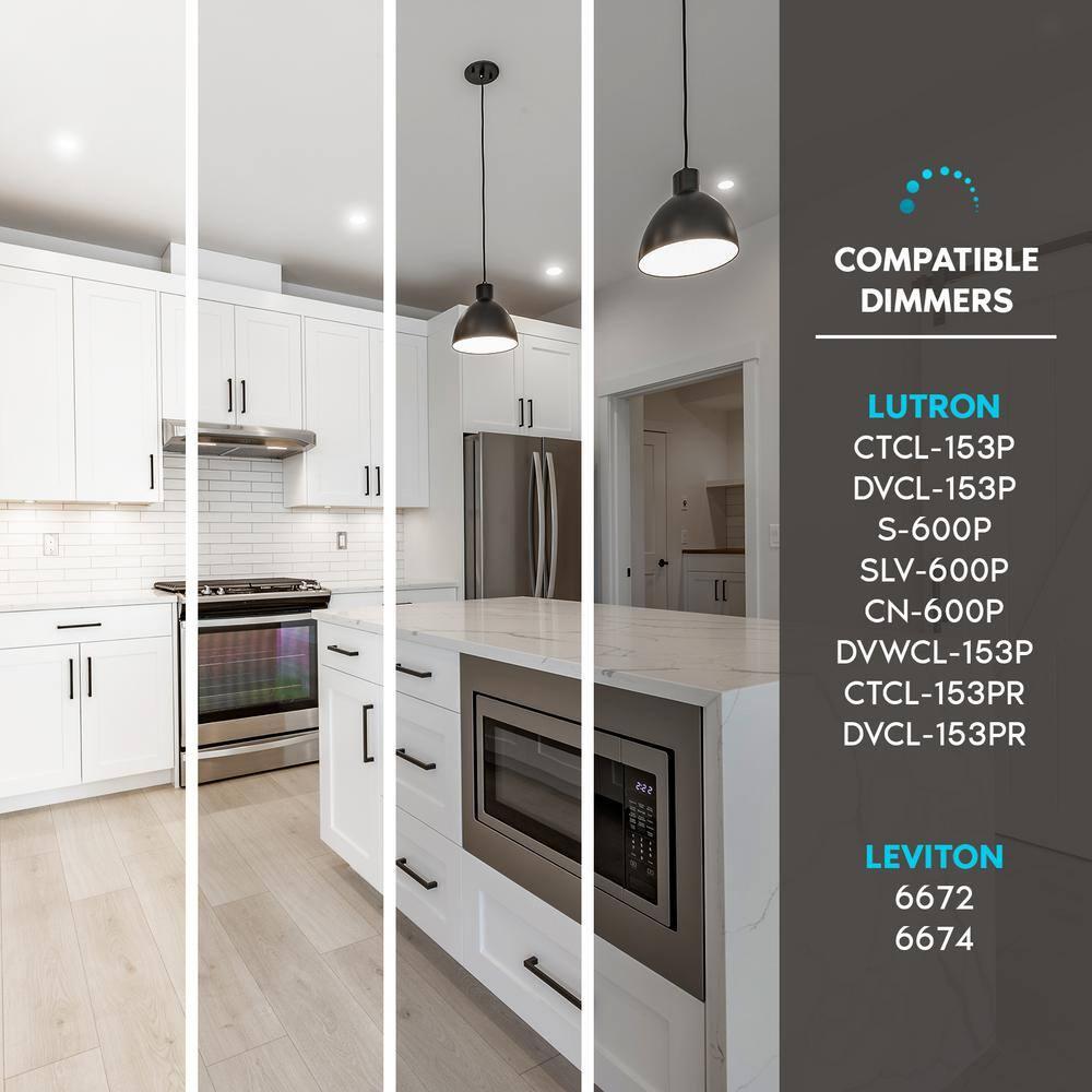 Luxrite 3 Inch Ultra Thin LED Recessed Light J-Box 6W 5 Color Options Dimmable 400 Lumens IC Rated Baffle